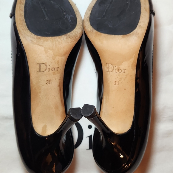 Christian Dior black patent leather high heel stilettos size 38 Womans Shoe - Picture 5 of 7